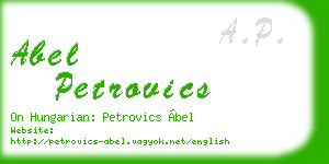 abel petrovics business card